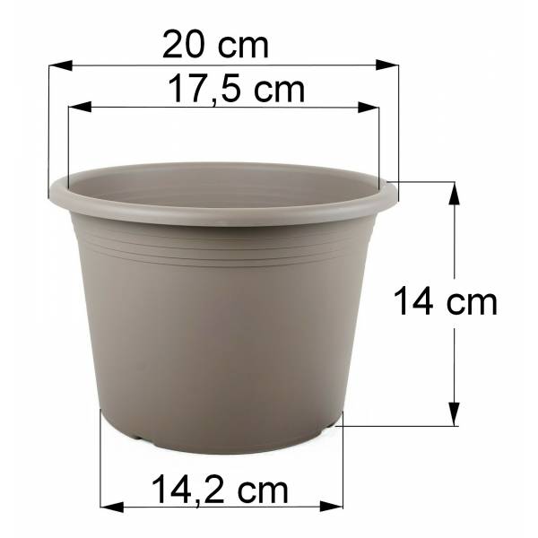 Bemaßung Cilindro taupe, 20 cm