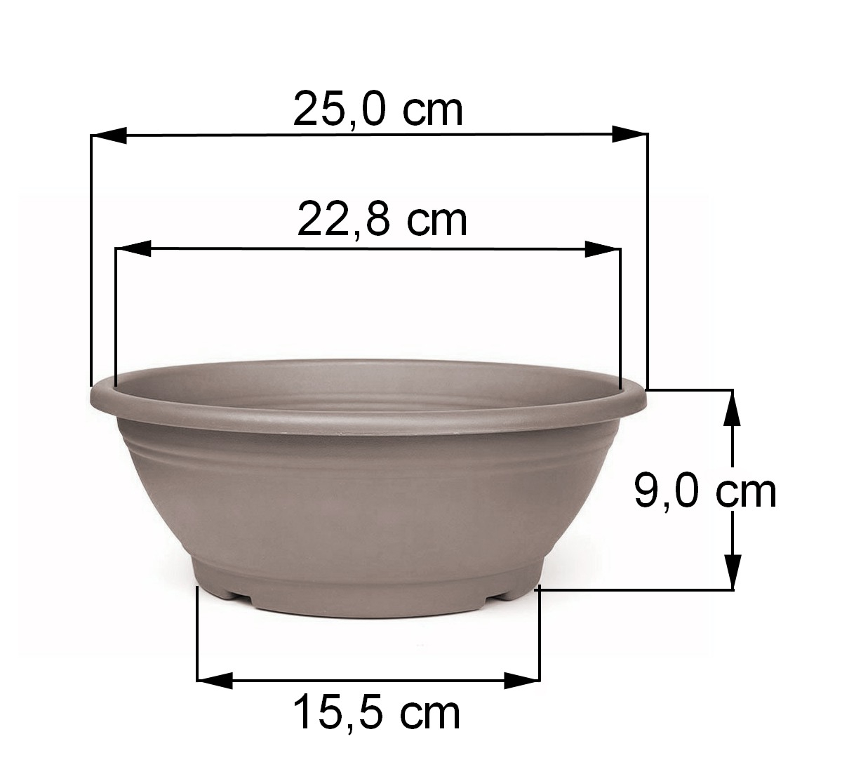 Pflanzschale taupe 25 cm