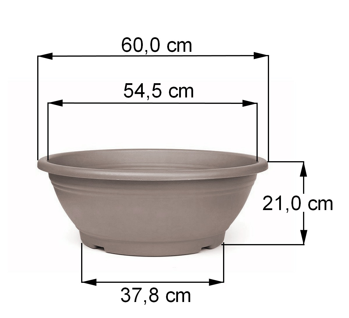 Pflanzschale taupe 60 cm