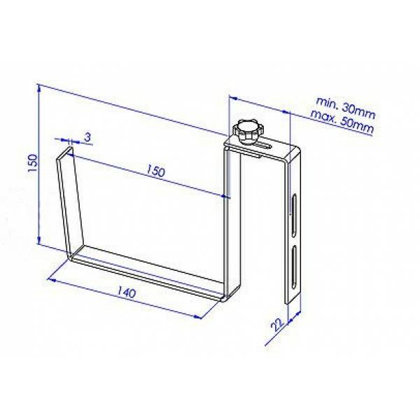 Halterung für Balkonkästen im 2erSet aus Metall, Tiefe 14 cm Floralo24