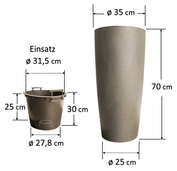 Wasserstandsanzeigen für Pflanztopf Teramo bis Höhe 38 cm