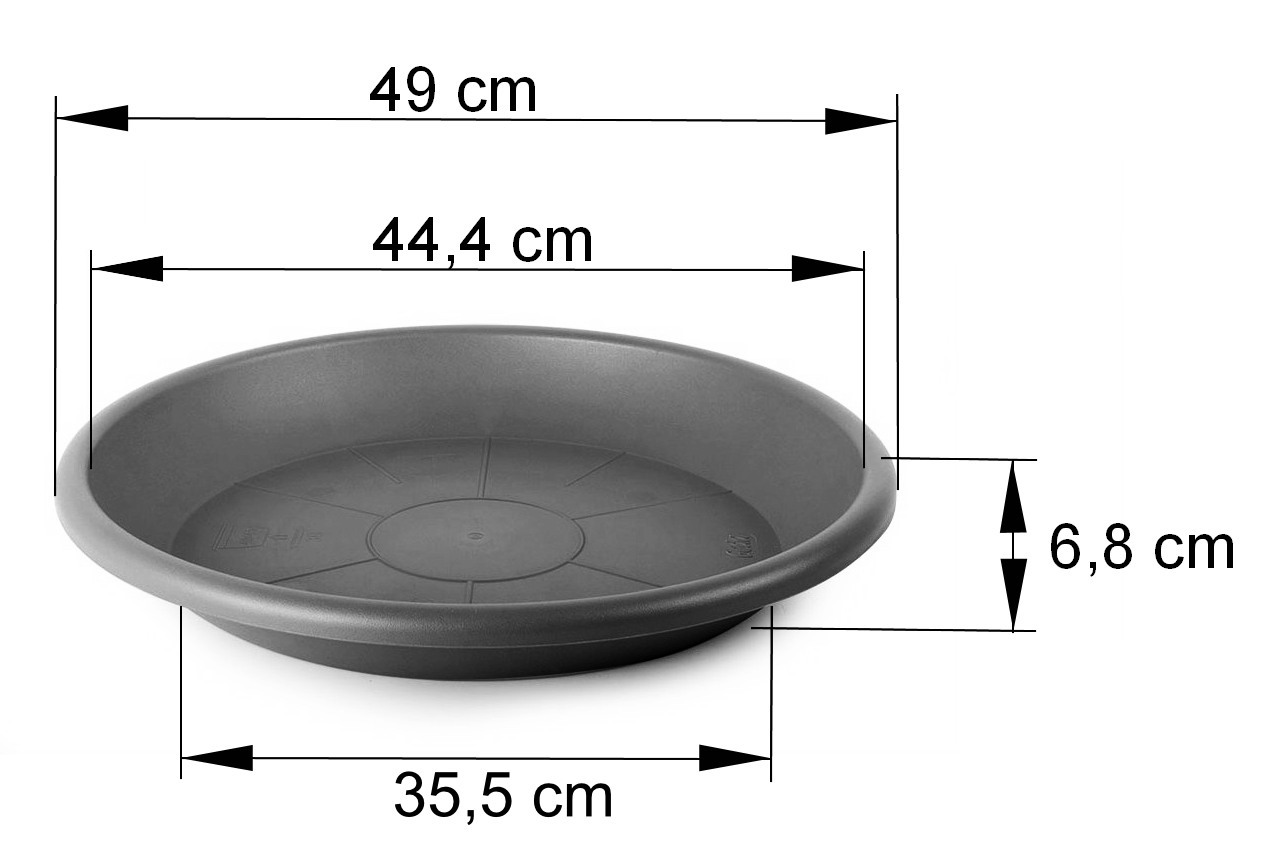 Cilindro Untersetzer anthrazit Maßbild 49 cm
